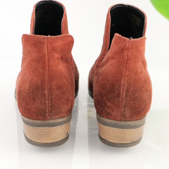 Crevo Womens Leighton Boot Size 9.5 Red Suede Bootie Block Heel Boho Distressed - Picture 5 of 12